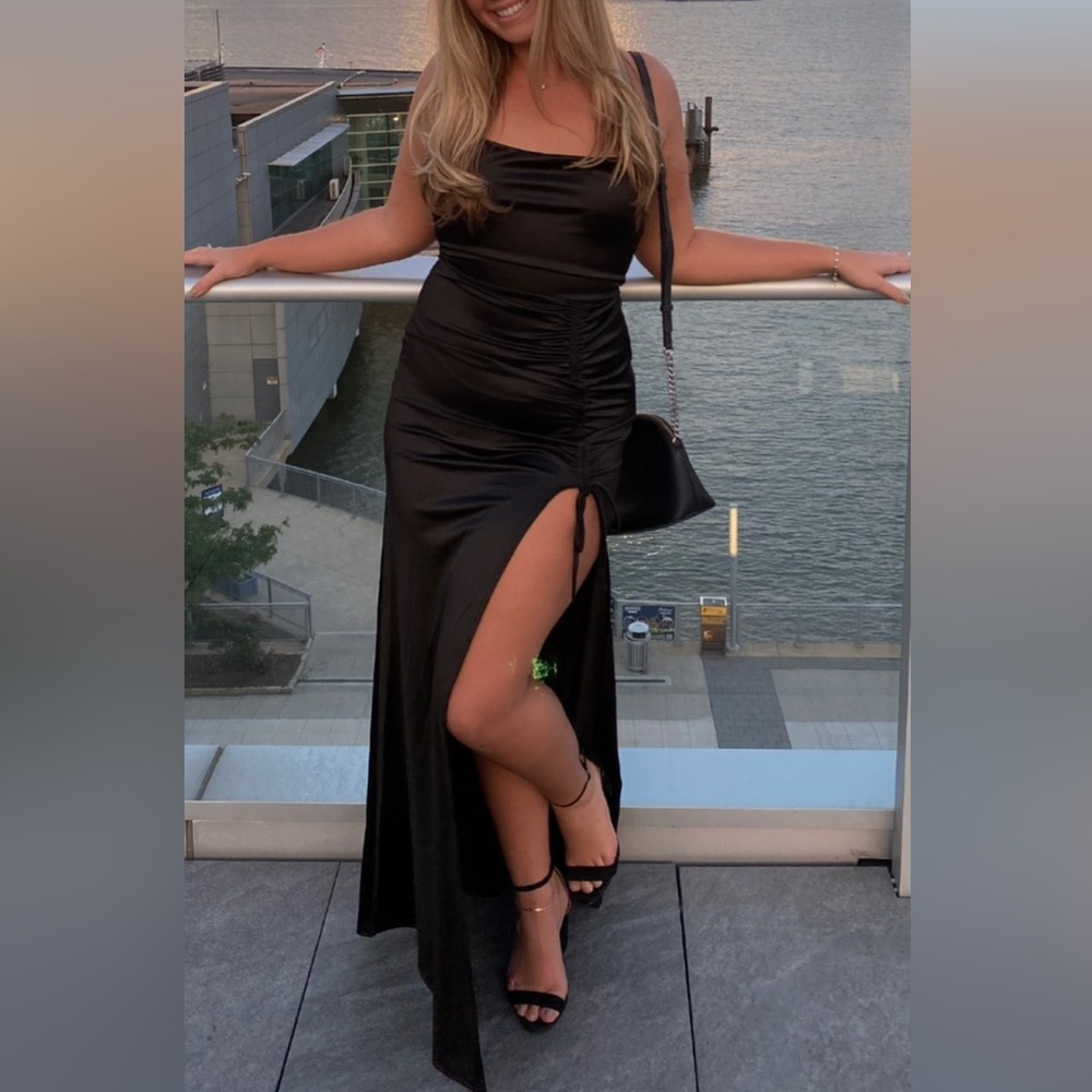 Windsor Black Satin Gown